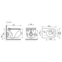 Комплект подвесной унитаз Ceramica Nova Noel CN3013 + система инсталляции Tece 9400412