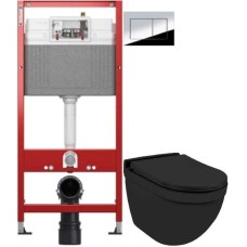 Комплект подвесной унитаз Jaquar Solo SLS-BLM-6953BIUFSM + система инсталляции Tece 9400412