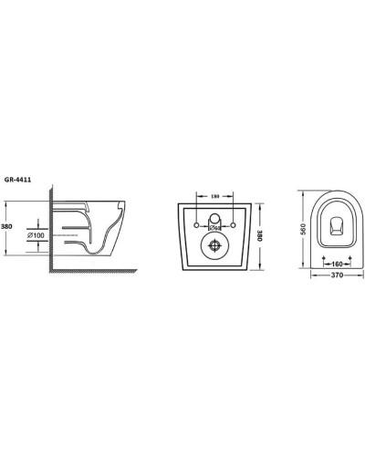 Комплект подвесной унитаз Grossman GR-4411S + система инсталляции Tece 9400413