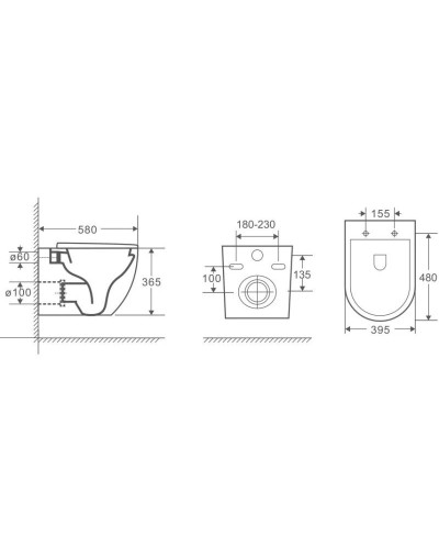 Комплект подвесной унитаз Grossman GR-4451S + система инсталляции Tece 9400413