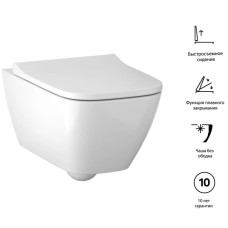 Комплект подвесной унитаз Geberit Smyle Square 500.683.01.1 + система инсталляции Tece 9400413