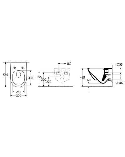 Комплект подвесной унитаз Villeroy & Boch Subway 3.0 4670TS01 + система инсталляции Tece 9400413