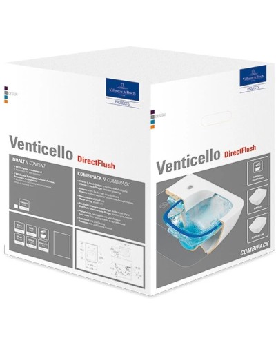 Комплект подвесной унитаз Villeroy & Boch Venticello 4611RSR1 + система инсталляции Tece 9400413