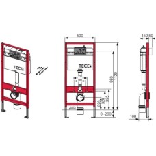 Комплект подвесной унитаз Geberit Renova 500.802.00.1 + система инсталляции Tece 9400413