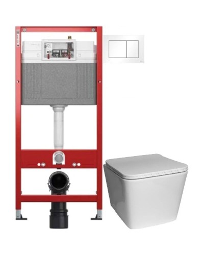 Комплект подвесной унитаз SantiLine SL-5007 + система инсталляции Tece 9400413