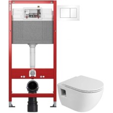 Комплект подвесной унитаз Cezares Eco CZR-526-TH-R/2040SC + система инсталляции Tece 9400413