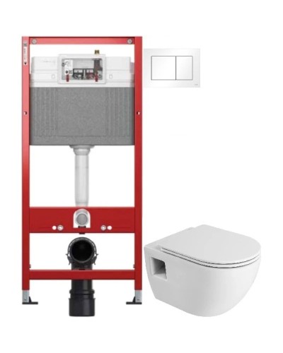 Комплект подвесной унитаз Cezares Eco CZR-526-TH-R/2040SC + система инсталляции Tece 9400413