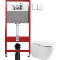 Комплект подвесной унитаз Bogner BR-4477 + система инсталляции Tece 9400413