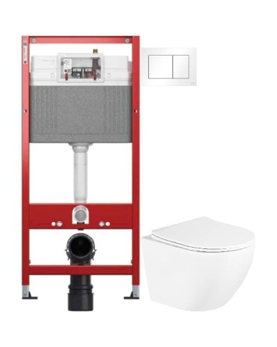 Комплект подвесной унитаз BelBagno Uno BB3105CHR/SC + система инсталляции Tece 9400413