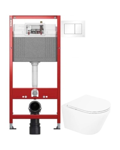 Комплект подвесной унитаз BelBagno Tre BB8001CHR/SC + система инсталляции Tece 9400413