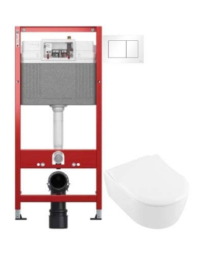 Комплект подвесной унитаз Villeroy & Boch Avento 5656RS01 + система инсталляции Tece 9400413