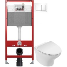 Комплект подвесной унитаз Jacob Delafon Nouvelle Vague EDK102-00 + E22124-00 + система инсталляции Tece 9400413