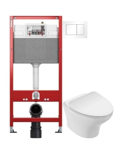 Комплект подвесной унитаз Jacob Delafon Nouvelle Vague EDK102-00 + E22124-00 + система инсталляции Tece 9400413