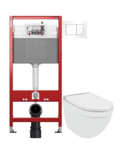 Комплект подвесной унитаз Jaquar Solo SLS-WHT-6953BIUFSM + система инсталляции Tece 9400413