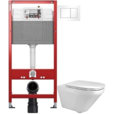 Комплект подвесной унитаз Jacob Delafon Modern Life E77725-0 + E77168-0 + система инсталляции Tece 9400413