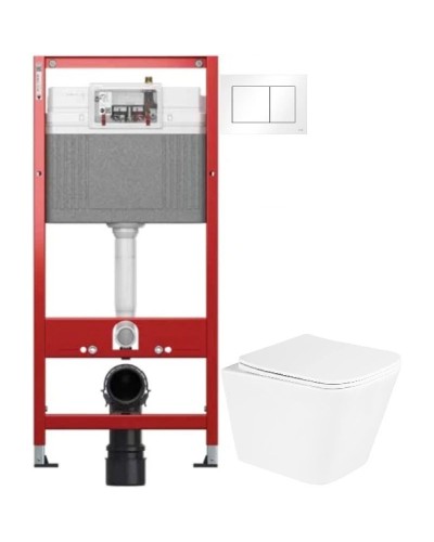 Комплект подвесной унитаз BelBagno Due BB3103CHR/SC + система инсталляции Tece 9400413