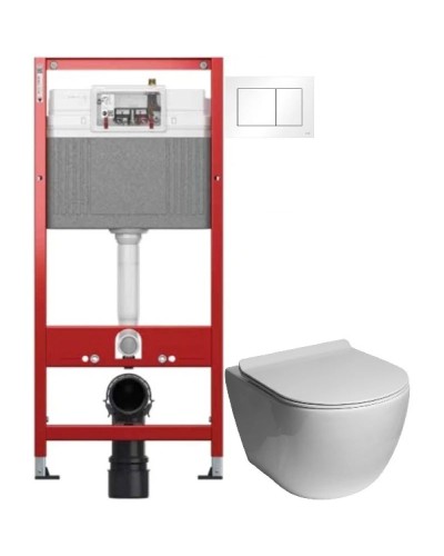 Комплект подвесной унитаз SantiLine SL-5002 + система инсталляции Tece 9400413