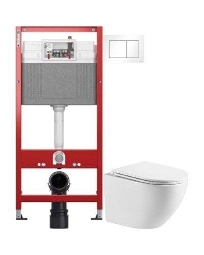 Комплект подвесной унитаз WeltWasser Merzbach 041 GL-WT + система инсталляции Tece 9400413