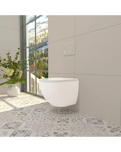 Комплект подвесной унитаз WeltWasser Merzbach 041 GL-WT + система инсталляции Tece 9400413