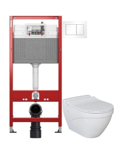 Комплект подвесной унитаз Ambassador Nord 133T20001-132T20001S + система инсталляции Tece 9400413