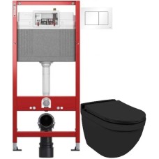 Комплект подвесной унитаз Jaquar Solo SLS-BLM-6953BIUFSM + система инсталляции Tece 9400413