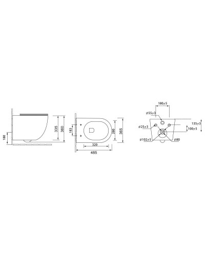 Комплект подвесной унитаз Grossman GR-4455BMS + система инсталляции Tece 9400413