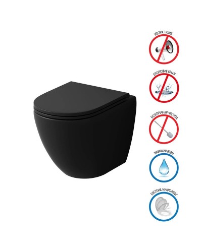 Комплект подвесной унитаз Grossman GR-4455BMSQ + система инсталляции Tece 9400413