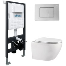 Комплект подвесной унитаз Abber Bequem AC1100 + система инсталляции Abber AC0105 + AC0120
