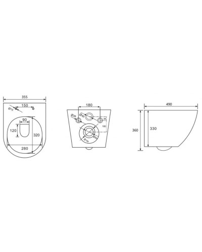 Комплект подвесной унитаз Abber Bequem AC1100 + система инсталляции Abber AC0105 + AC0120