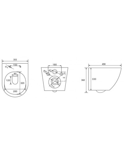 Комплект подвесной унитаз Abber Bequem AC1100 + система инсталляции Tece 9400413