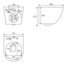 Комплект подвесной унитаз Abber Bequem AC1100MB + система инсталляции Abber AC0105 + AC0120MB