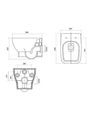 Комплект унитаза с инсталляцией Santek Нео Пэк 1WH302463 с сиденьем Микролифт и Белой клавишей смыва