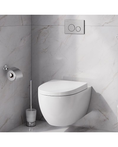 Комплект унитаза AM.PM Awe C111738WH+C117852WH с инсталляцией Grohe Rapid SL 38772001 с сиденьем Микролифт и клавишей смыва Хром