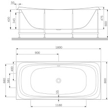 Каркас для ванны 180х80 см Am.Pm Sensation W30A-180-080W-R