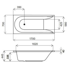 Каркас для ванны 170х70 см Am.Pm Spirit W72A-170-070W-R2