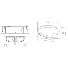 Каркас для ванны 170х110 см L Am.Pm Like W80A-170L110W-R