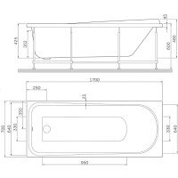 Каркас для ванны 150х70 см Am.Pm Like W80A-170-070W-R