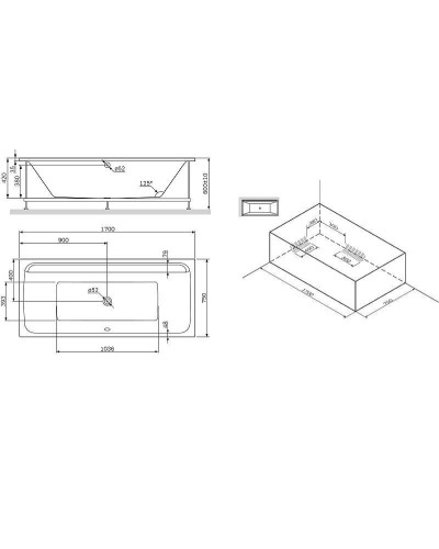 Каркас для ванны AM.PM Inspire V2.0 170x75 W52A-170-075W-R Серый