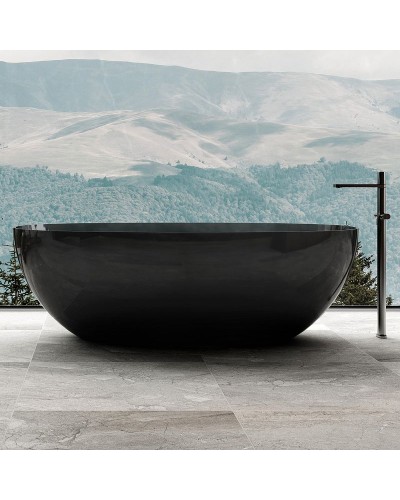 Ванна из полиэфирной смолы Abber Kristall 165х78 AT9701Onyx Черная без гидромассажа