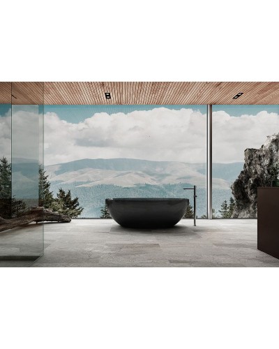 Ванна из полиэфирной смолы Abber Kristall 165х78 AT9701Onyx Черная без гидромассажа