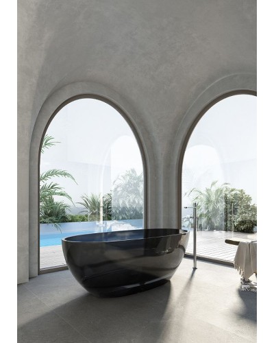 Ванна из полиэфирной смолы Abber Kristall 165х78 AT9701Onyx Черная без гидромассажа