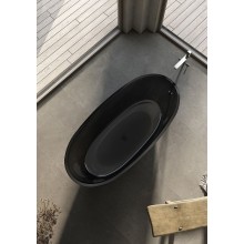 Ванна из полиэфирной смолы Abber Kristall 165х78 AT9701Onyx Черная без гидромассажа