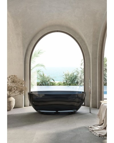 Ванна из полиэфирной смолы Abber Kristall 165х78 AT9701Onyx Черная без гидромассажа