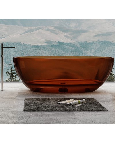 Ванна из полиэфирной смолы Abber Kristall 165х78 AT9701Opal Коричневая без гидромассажа