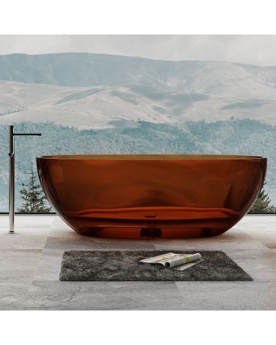 Ванна из полиэфирной смолы Abber Kristall 165х78 AT9701Opal Коричневая без гидромассажа