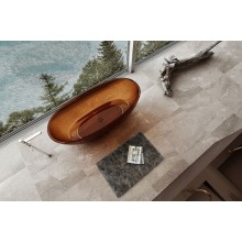 Ванна из полиэфирной смолы Abber Kristall 165х78 AT9701Opal Коричневая без гидромассажа