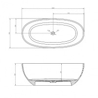 Ванна из полиэфирной смолы Abber Kristall 165х78 AT9701Opal Коричневая без гидромассажа