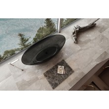 Ванна из полиэфирной смолы Abber Kristall 180х85 AT9702Onyx Черная без гидромассажа