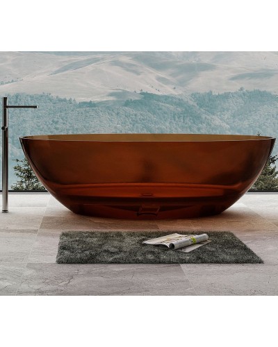 Ванна из полиэфирной смолы Abber Kristall 180х85 AT9702Opal Коричневая без гидромассажа
