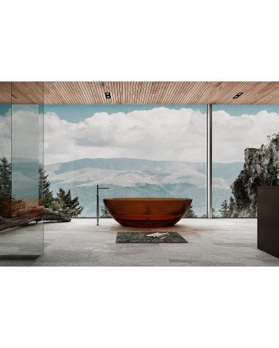 Ванна из полиэфирной смолы Abber Kristall 180х85 AT9702Opal Коричневая без гидромассажа